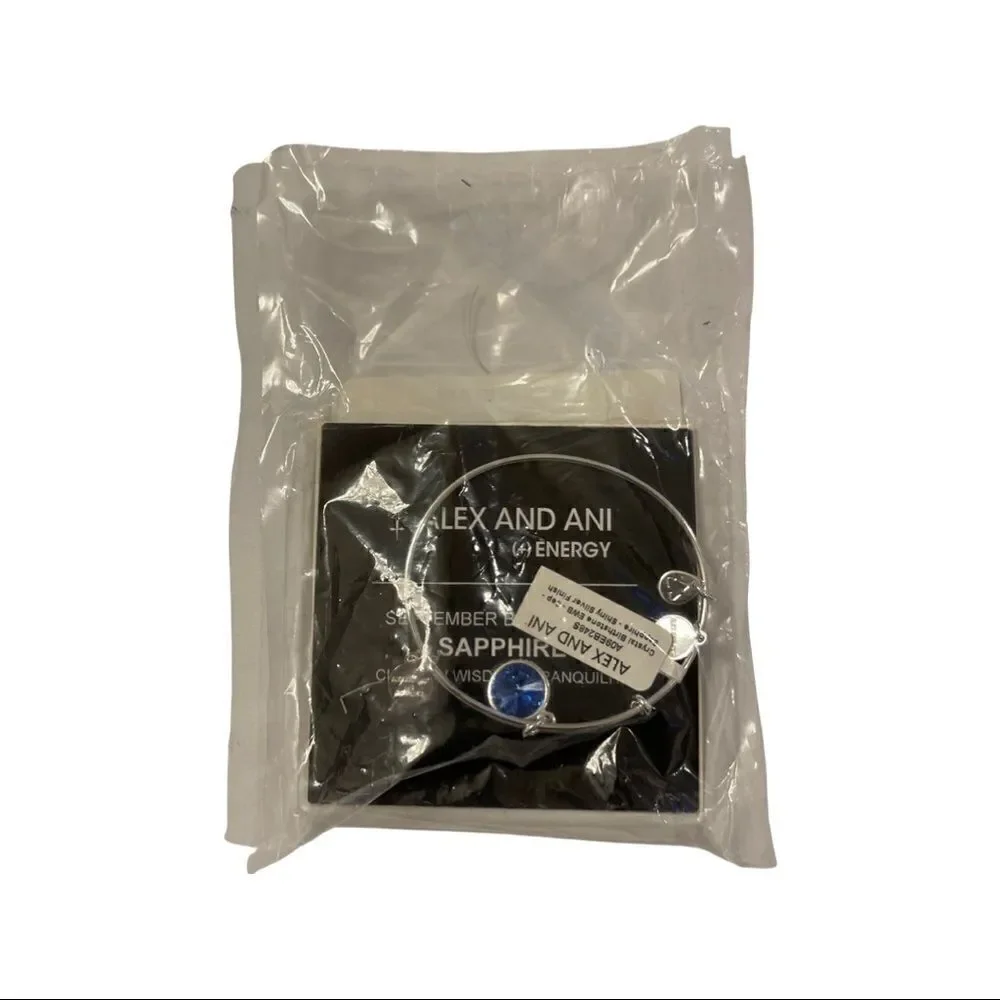 Alex & Ani September Birthstone Charm Bangle, Sapphire - NWT